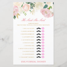 Editable sagte, sie sagte Polterabend Game