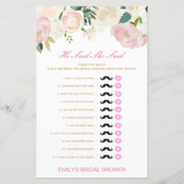 Editable sagte, sie sagte Polterabend Game