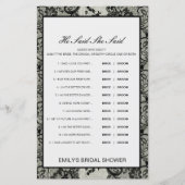 Editable sagte, sie sagte Polterabend Game (Vorderseite)