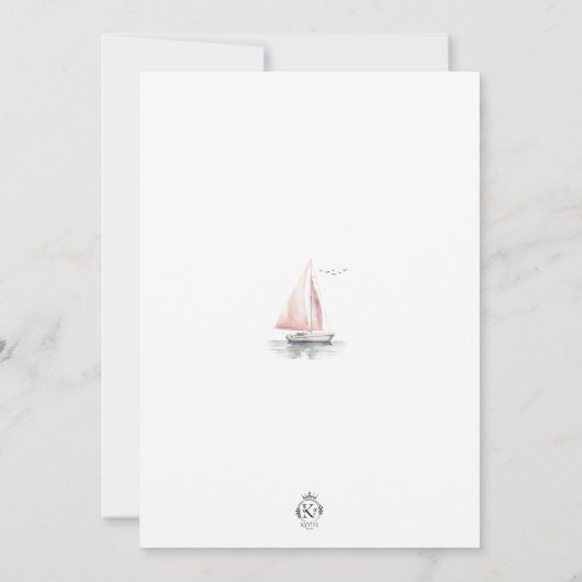 Editable Sailboat Birthday Einladung - Rosa (Rückseite)