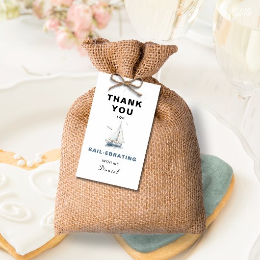 Editable Sailboat Nautical Favor Tag Geschenkanhänger
