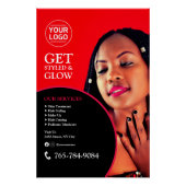 Editable Salon Services Glossy Poster (Vorderseite)