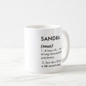 Editable Sandra name definition, custom name Kaffeetasse (VorderseiteRechts)
