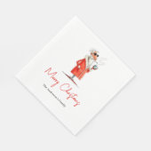 Editable Santa Claus Funny Christmas Dinner Napkin Serviette (Ecke)