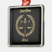 Editable Scales of Justice and Laurel Ornament Aus Metall (Links)