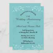 Editable Schmetterlinge und Wirbel auf Türkis Blue Einladung (Vorne/Hinten)