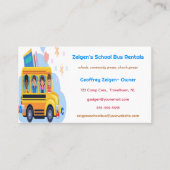 Editable School Bus Rentals Business Card Visitenkarte (Vorderseite)