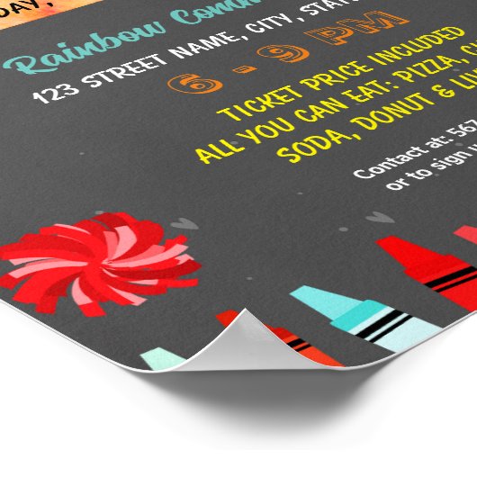 Editable School Spirit Flyer Poster (Ecke)