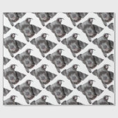 Editable schwarzes Pitbull Geschenkpapier (Flach)