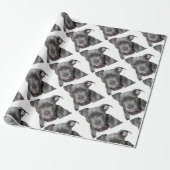 Editable schwarzes Pitbull Geschenkpapier (Ungerollt)