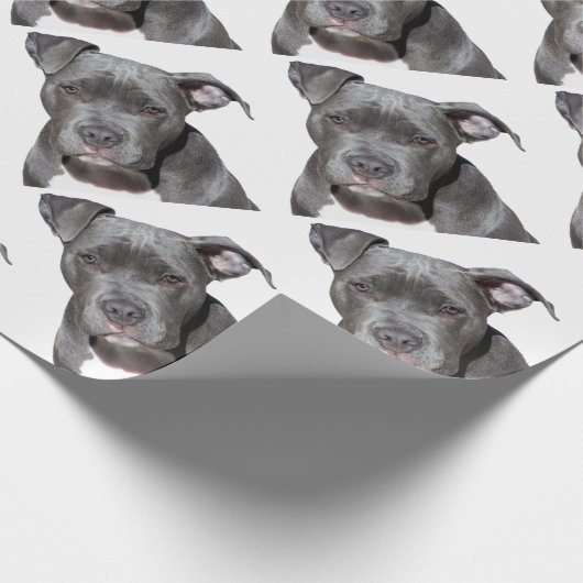 Editable schwarzes Pitbull Geschenkpapier (Ecke)