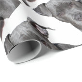 Editable schwarzes Pitbull Geschenkpapier (Rolleneckpunkt)