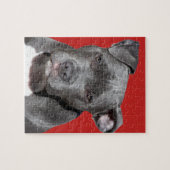 Editable schwarzes Pitbull Puzzle (Horizontal)