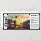 Editable Scotland Flugzeug Boarding Pass Ticket Einladung (Vorne/Hinten)