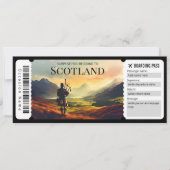 Editable Scotland Flugzeug Boarding Pass Ticket Einladung (Vorderseite)
