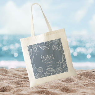 Editable Seashells & Star Fish Coastmaid Tragetasche