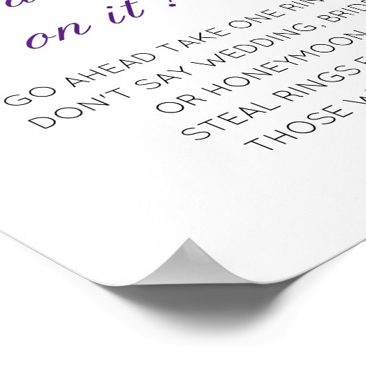 Editable Setzen Sie einen Ring auf das Brautparty Poster (Ecke)