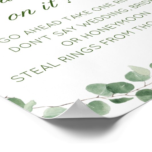 Editable Setzen Sie einen Ring auf das Brautparty  Poster (Ecke)