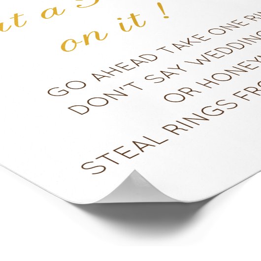 Editable Setzen Sie einen Ring auf das Brautparty Poster (Ecke)