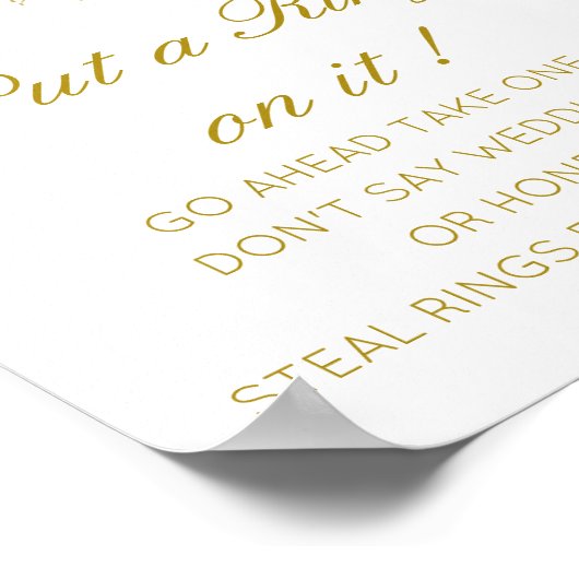 Editable Setzen Sie einen Ring auf das Brautparty  Poster (Ecke)