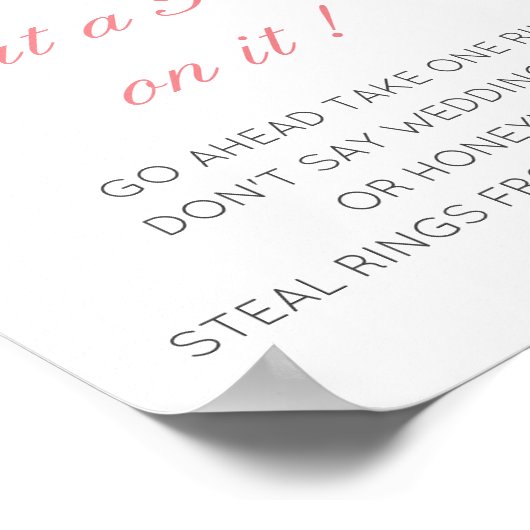 Editable Setzen Sie einen Ring auf das Brautparty  Poster (Ecke)