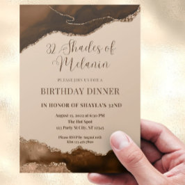 Editable Shades Melanin Birthday Dinner Einladung
