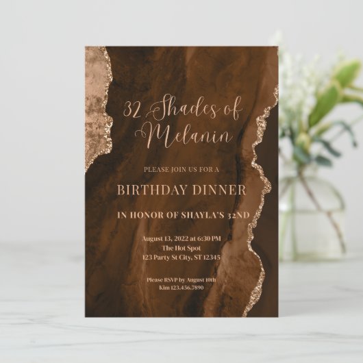 Editable Shades Melanin Einladung, braune Geburt Einladung (Stehend Vorderseite)