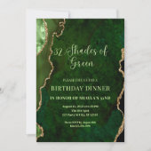 Editable Shades of Green Invitation Green and Gold Einladung (Vorderseite)