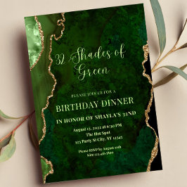 Editable Shades of Green Invitation Green and Gold Einladung