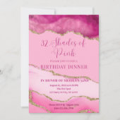 Editable Shades Pink Invitation, Agate Birthday Einladung (Vorderseite)
