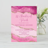 Editable Shades Pink Invitation, Agate Birthday Einladung (Stehend Vorderseite)