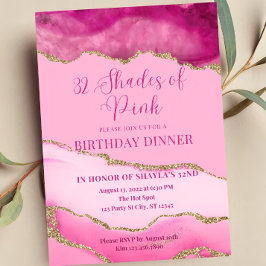 Editable Shades Pink Invitation, Agate Birthday Einladung