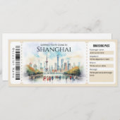Editable Shanghai Flugzeug Boarding Ticket Einladung (Vorne/Hinten)