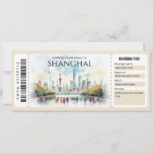 Editable Shanghai Flugzeug Boarding Ticket Einladung (Vorderseite)