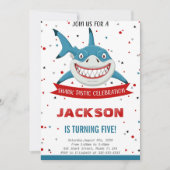 Editable Shark Birthday Einladung (Vorderseite)