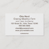 Editable Sheep Bauer Buttons Visitenkarte (Rückseite)