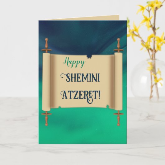 Editable Shemini Atzeret Karte (Gelbe Blume)
