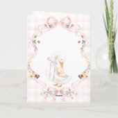 Editable Silly Goose Baby Shower Pink Bow Dankeskarte (Rückseite)