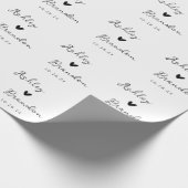 EDITABLE Simple Bride & Groom Names Wedding Gift Geschenkpapier (Ecke)