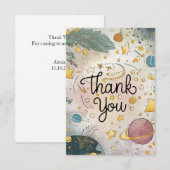 Editable Simple Chic Celestial Dankeskarte (Vorne/Hinten)