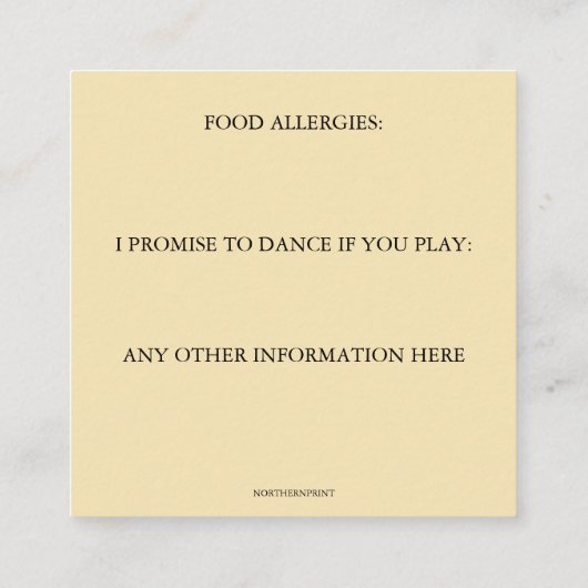 Editable Simple Classy UAWG Begleitkarte (Rückseite)