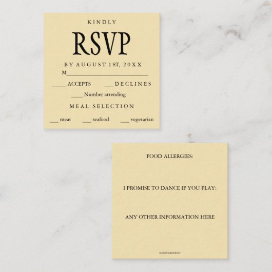 Editable Simple Classy UAWG Begleitkarte (Vorne/Hinten)