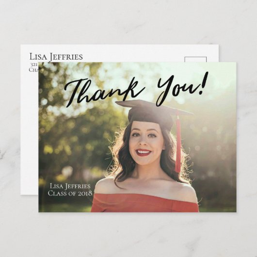 EDITABLE Simple Elegant Script Vielen Dank Postkarte (Vorne/Hinten)