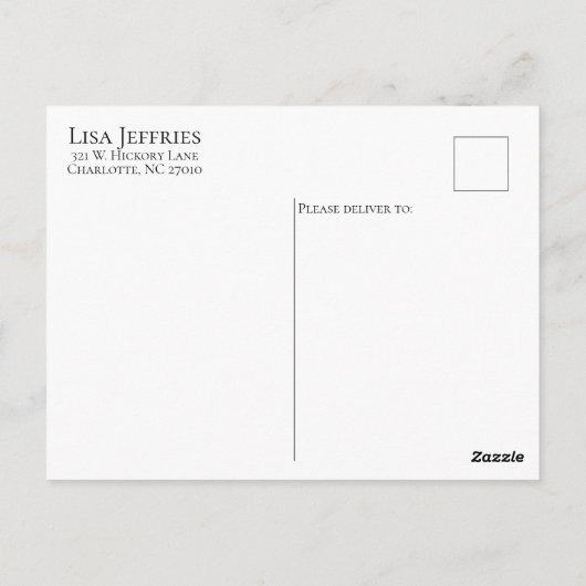 EDITABLE Simple Elegant Script Vielen Dank Postkarte (Rückseite)