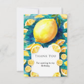 Editable Simple Lemon Birthday Dankeskarte (Vorderseite)