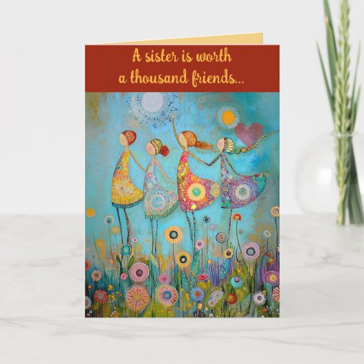 Editable Sisters Valentinstag Karte (Vorderseite)