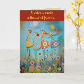 Editable Sisters Valentinstag Karte (Gelbe Blume)