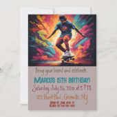 Editable Skateboarder Birthday Einladung (Vorderseite)