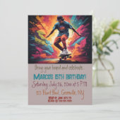 Editable Skateboarder Birthday Einladung (Stehend Vorderseite)