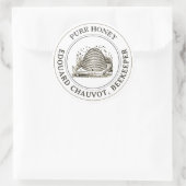 Editable Skep Honey Kraft Honey Jar Lid Label Runder Aufkleber (Tasche)